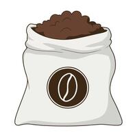Coffee Beans in Sacks Illustration. design of burlap sacks filled with coffee beans, perfect for caffe branding, beverage ads, and organic product visuals. vector