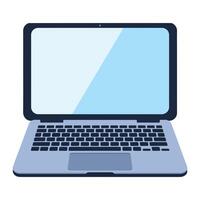 Laptop Computer Illustration. Minimalist design of a laptop device isolated on a white background. Perfect for tech, business, or education-related themes. vector