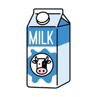 Tall vanilla milk carton clipart. Cute flat illustration of vanilla-flavored dairy drink. Ideal for prints, signs, and symbols. Simple and charming design. vector