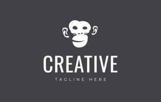 Monkey Chimpanzee Head Logo Design Template vector