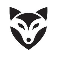 Bold Fox Head Silhouette Art vector