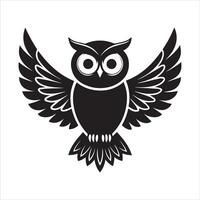 Bold Owl Silhouette Art vector