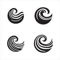 Ocean Wave Silhouettes Clean and Editable Design vector