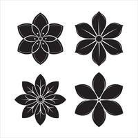 Black Flower Silhouettes High Quality Editable File vector