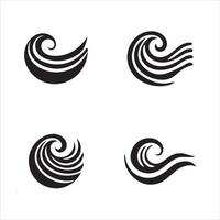 Ocean Wave Silhouettes High Quality Editable File vector