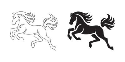 Simple Horse Silhouette Designs vector