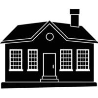 Brick Building Silhouette on White Background vector