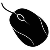 Computer Mouse Icon Silhouette on White vector