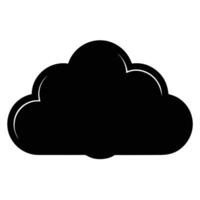 Simple Cloud Icon Silhouette Isolated vector