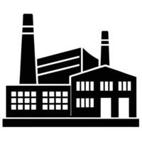 Simple Factory Silhouette Isolated on White Background vector