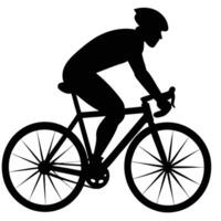 Cyclist Silhouette Isolated on White Background vector