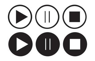 Set of Media player icons. Music, interface, design media player buttons collection. Illustration EPS 10 vector