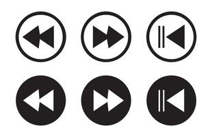 Media player icons. Player button icon. play, rewind, pause, stop buttons vector