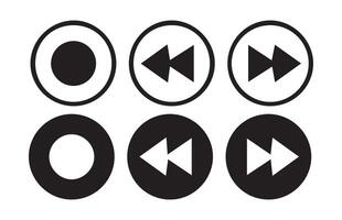 Set of Media player icons.play, pause, volume, settings, stop.illustration eps 10 vector