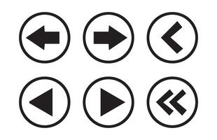 Collection of multimedia player Arrow icons set. vector