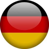 Circular glossy button with the German national flag, a symbol of Germany and its national identity. vector
