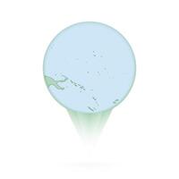 Nauru map, stylish location icon with Nauru map and flag. vector