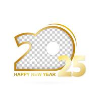 Year 2025 icon with place for your image. New Year emblem. vector
