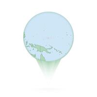 Micronesia map, stylish location icon with Micronesia map and flag. vector