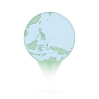 Palau map, stylish location icon with Palau map and flag. vector