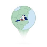 Virginia map, stylish location icon with Virginia map and flag. vector
