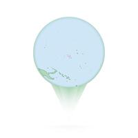 Marshall Islands map, stylish location icon with Marshall Islands map and flag. vector
