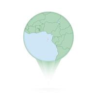Sao Tome and Principe map, stylish location icon with Sao Tome and Principe map and flag. vector