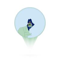 Maine map, stylish location icon with Maine map and flag. vector