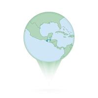 Guatemala map, stylish location icon with Guatemala map and flag. vector