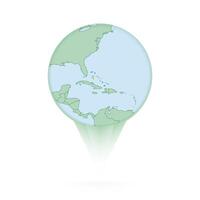 The Bahamas map, stylish location icon with The Bahamas map and flag. vector