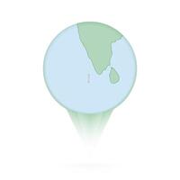 Maldives map, stylish location icon with Maldives map and flag. vector