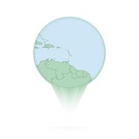 Saint Lucia map, stylish location icon with Saint Lucia map and flag. vector