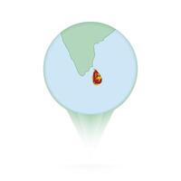 Sri Lanka map, stylish location icon with Sri Lanka map and flag. vector