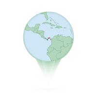 Panama map, stylish location icon with Panama map and flag. vector