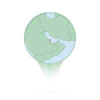 Qatar map, stylish location icon with Qatar map and flag. vector