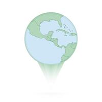 El Salvador map, stylish location icon with El Salvador map and flag. vector