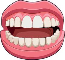 A cartoon mouth with teeth missing vector
