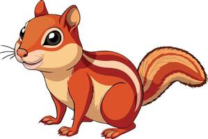 A cartoon squirrel with a big tail vector