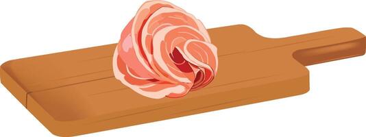 A piece of meat on a cutting board vector
