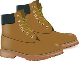 A pair of brown boots on a white background vector