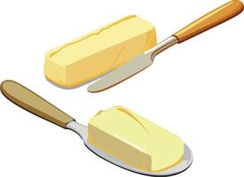 Butter and spoon vector