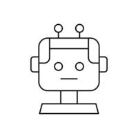 Robot line icon design. Robot with face and stand line design vector
