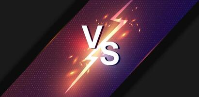 versus background black with thunder glow template vector