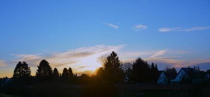 beautiful sunrise in a cold morning photo
