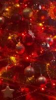 4K UHD soft focus vertical footage of new year's and Christmas tree video