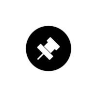 Push pin icon. Pin icon flat icon style vector