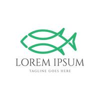Simple Minimalist Fish Line Monogram Symbol Icon Logo Design vector