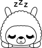 Cute llama with bunny ears, playful and whimsical character design vector