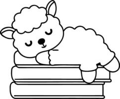 Cute llama sitting on fluffy cloud, exuding playful charm and joy vector