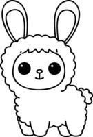Sleeping llama resting on books, conveying sense of calm and coziness vector